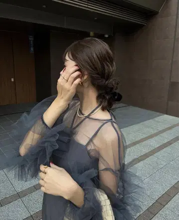 Andresd 올인원 드레스 MIMIMEMETE 튤 블라우스