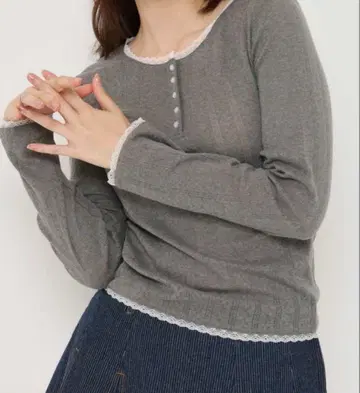 Tina jojun 헨리넥 티셔츠 그레이