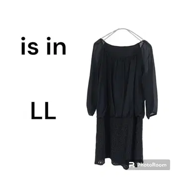 isinis 이지니스 무지 블랙 원피스 LL 넉넉한 법회 얇은 봄/여름