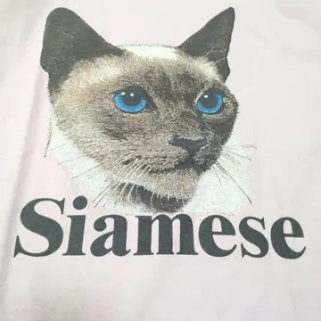 80-90년대 빈티지 고양이 티셔츠 siamese 핑크 애니멀