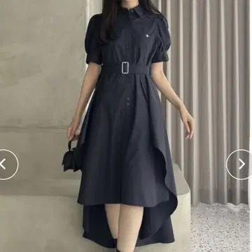 새상품 dazzlin 헴 레이어드 셔츠 원피스 네이비