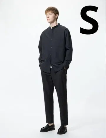 유니클로 린넨 블렌드 이지 팬츠 블랙 S 유니클로
