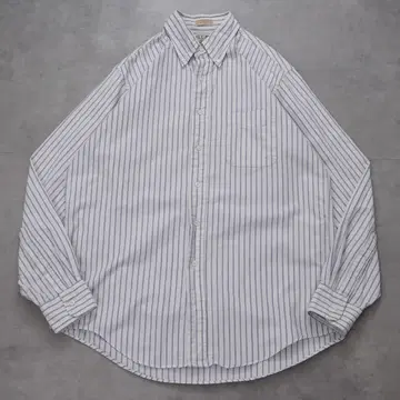 엘엘빈 스트라이프 셔츠 80s 90s USA제 블루 화이트 L 13994