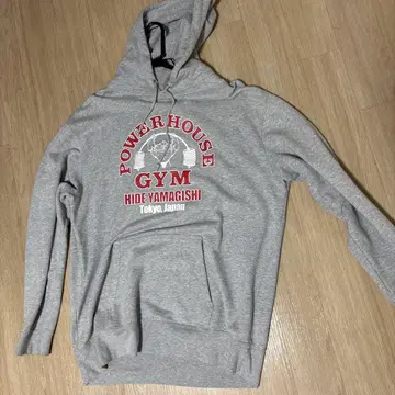 POWER HOUSE GYM 후드 부착 맨투맨 그레이