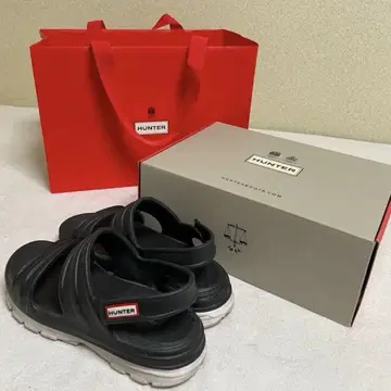 헌터 HUNTER 샌들 블랙 24cm 부속물 있음