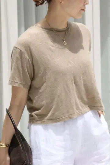 Deuxieme Classe LINEN BASE 숏 티셔츠
