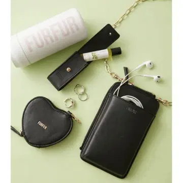 FURFUR 퍼퍼 3SET 멀티 숄더 하트 로고 백 블랙