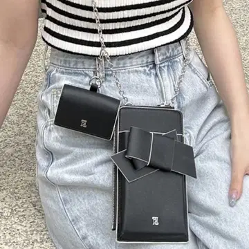 FRAY I.D 루엘 리본 멀티 숄더 블랙