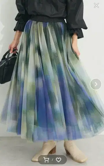 아트 패턴 프린트 얇은 명주 스커트 택 컷 상품
