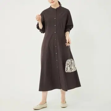 유나이티드 애로우즈 그린 라벨 릴랙싱 7부 소매 롱 셔츠 원피스