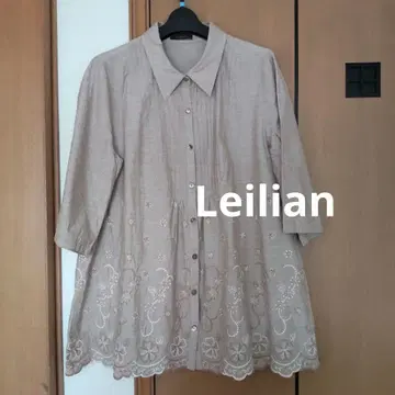 Leilian 튜닉 기장 자수 블라우스