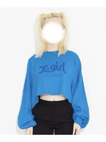 xgirl 크롭 티셔츠 M 사이즈 파랑