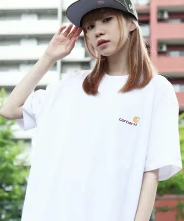 S/S 아메리칸 스크립트 티셔츠 - 화이트