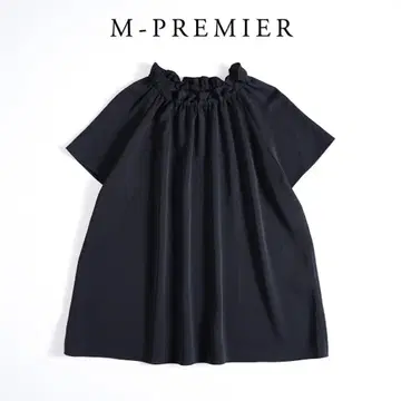 205y*새상품급 M-PREMIER 엠프리미어 개더 프릴 넥 블라우스