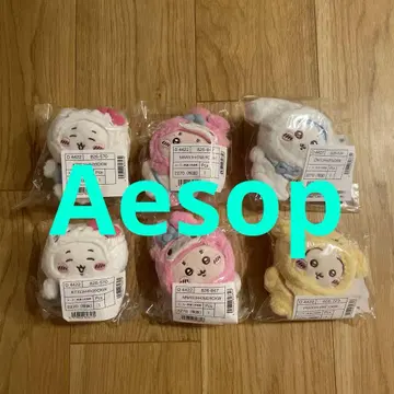 6종 세트 치이카와 (먼작귀) 산리오 마스코트 홀더 모몽가 하치와레 토끼