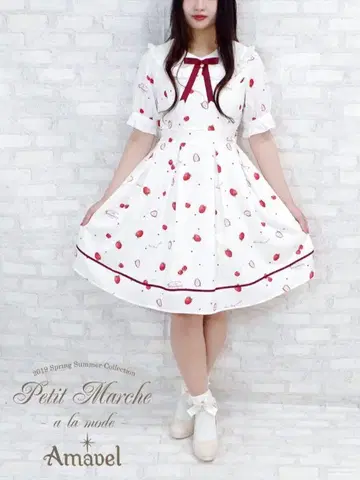 Amavel Berry a lamode 원피스 아이보리 아마벨 F