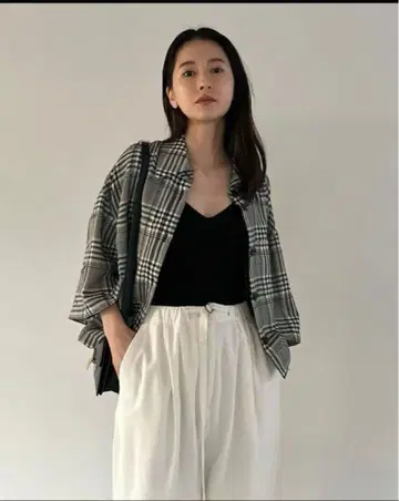 CLANE 체크 숏 셔츠