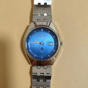 Seiko TYPE II 파랑 다이얼 스테인리스 손목시계 작동품