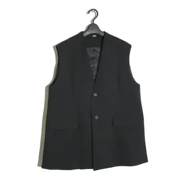 24ss Mila Owen 노카라 오버 베스트 롱 베스트 블랙