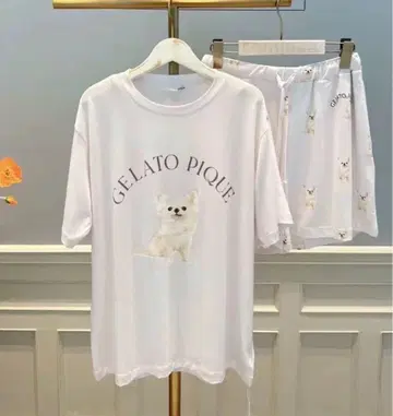 젤라또피케 DOG 패턴 원포인트 티셔츠 & 숏팬츠 치와와