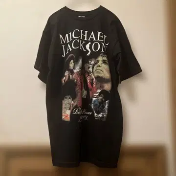 US 구제 의류 Michael Jackson 프린트 티셔츠 블랙