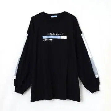 누타 롱 티셔츠 서브컬쳐 블랙 천사계 패션 whinny ACDCRAG