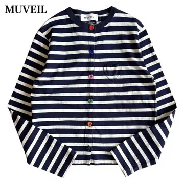 25SS MUVEIL 하트 패치 가디건 네이비 38