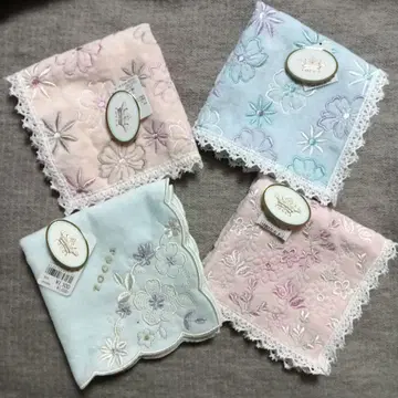 4장 새상품 TOCCA 토카 꽃무늬 자수 핸드 타월