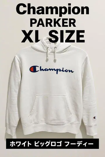 Champion 챔피온 후드티 화이트 XL 사이즈 빅 로고 후디