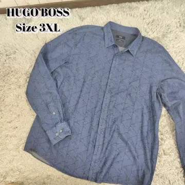 HUGO BOSS 긴팔 셔츠 코튼 올 패턴 비익 단추 빅 사이즈