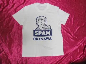 현품 한정 화이트/L 오키나와 스팸 티셔츠 미착용 상품 SPAM