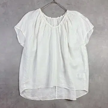 어반 리서치 도어스 린넨 개더 넥 풀오버 블라우스