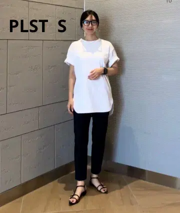 PLST 린넨 블렌드 스틱 팬츠 S 블랙 2023년 모델