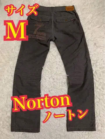 Norton 노턴 데님 청바지 그레이 바이커 자수 로고 M 사이즈