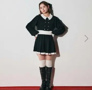 BUBBLES 더블 버튼 플리츠 셋업