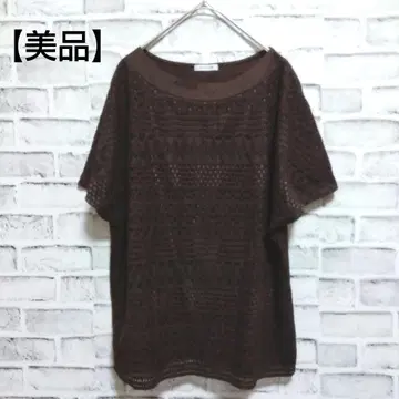 ensuite 레나운 반팔 티셔츠 레이스 브라운 L a886