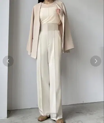 Louere 얇은 소재 하이웨스트 턱 팬츠