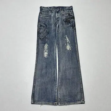 semantic design flare damage denim L Y2K