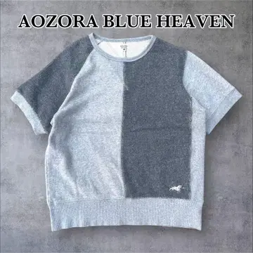 AOZOR BLUE HEAVEN 반팔 패치워크 맨투맨