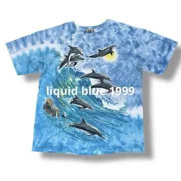 리퀴드 블루 90s 돌고래 티셔츠 liquid blue 카피라이트