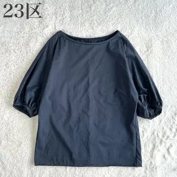 23구 새상품급 실키 코튼 개더 슬리브 돌먼 와이드 블라우스 상의