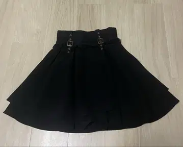 로지타 장식 벨트 2단 플레어 스커트