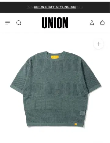 UNION 쿨 넥 티셔츠