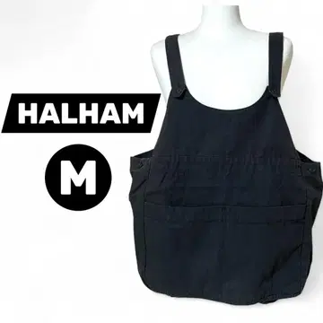 HALHAM 블랙 오버롤 상의 M 사이즈 아웃도어 에이프런