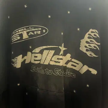 hellstar 별과 불꽃 그래픽 후드티 M