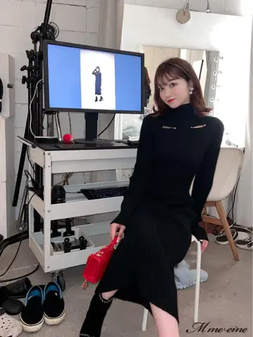 Mmeeme 엠미에메 비쥬 롱 니트 블랙
