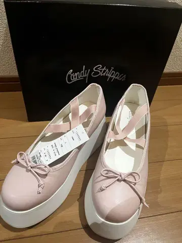 새상품 Candy Stripper 핑크 통굽 발레 슈즈