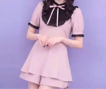 시크릿허니 핑크 셋업 블랙 반팔