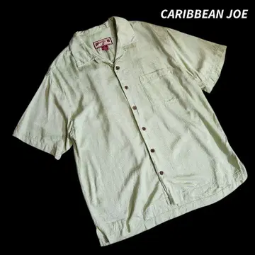 CARIBBEAN JOE 도비 직물 오픈 카라 반팔 셔츠 84585