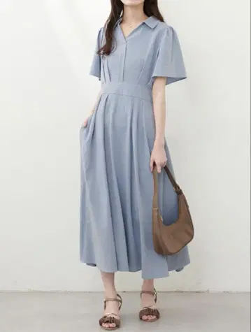 2025SS natural couture 스키퍼 카라 플레어 소매 원피스